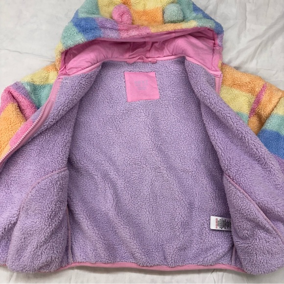 Next UK Brand Girls Kids Rainbow Zip Up Hoodie Sweater Size 6-7 VGUC - Picture 3 of 5